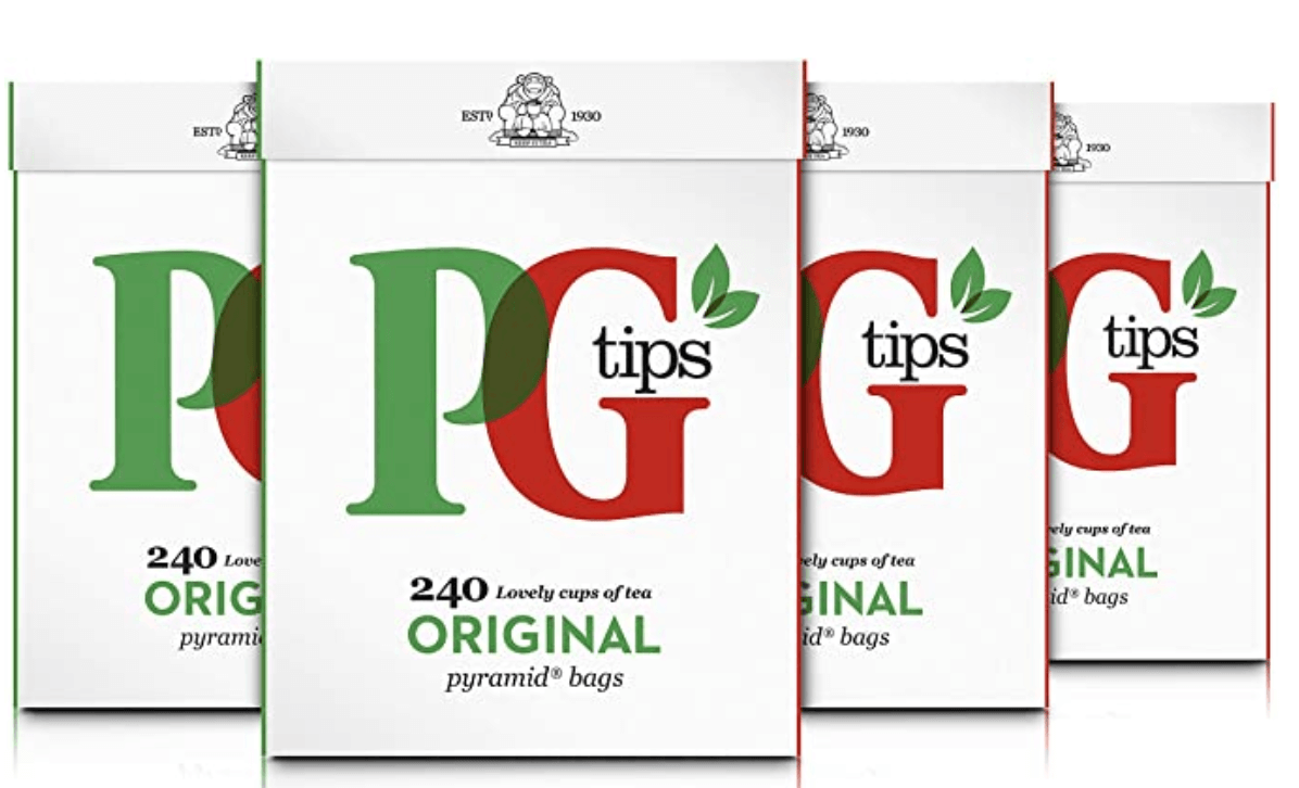 PG Tips Black Tea Pyramid Teabags (Pack of 4, Total 960 Teabags)