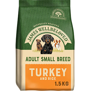 Buy One Get One Half Price! James Wellbeloved Small Breed Adult Dry Dog Food Turkey and Rice 1.5kg