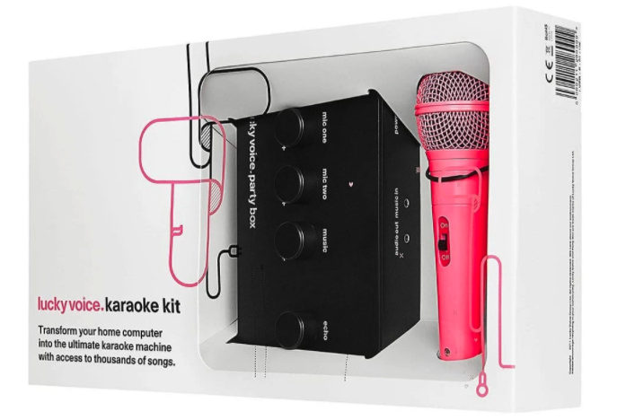 Lucky Voice Karaoke Machine – Neon Pink Microphone