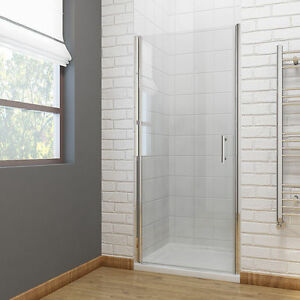  
Frameless Pivot Shower Door Enclosure Walk In Cubicle Glass Hinged 700-900mm