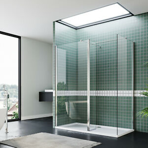  
Wet Room Walk In Shower Enclosure and Tray Glass Screen Cubicle Flipper Panel