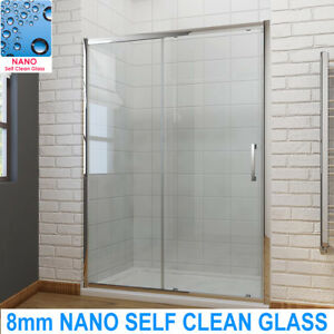  
1200mm Single Sliding Shower Enclosure Door Cubicle 8mm Self Clean Glass screen
