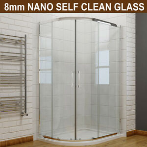  
Offset Quadrant Shower Enclosure Cubicle and Tray 8mm Easy Clean Shower Door