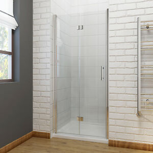  
New Bifold Frameless Shower Door Enclosure Hinge Bathroom 6mm Glass Screen