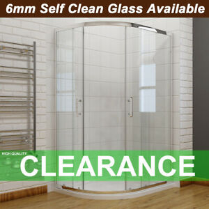  
Offset Walk In Quadrant Shower Enclosure Corner Cubicle 6mm Glass Door And Tray