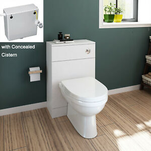  
White D Shape Soft Close Coupled Bathroom Toilet Seat & Concealed Cistern WC