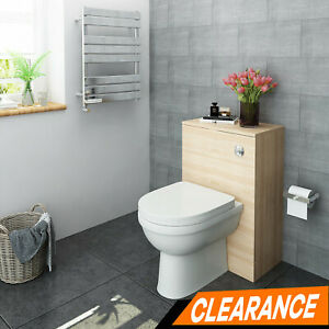  
Bathroom Vanity MFC Oak Color Floorstanding Unit & Toilet Free Concealed Cistern