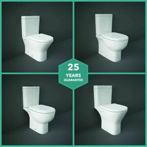  
RAK Close Coupled Closed Back or Open Back Toilet With Cistern & Soft Close Seat
