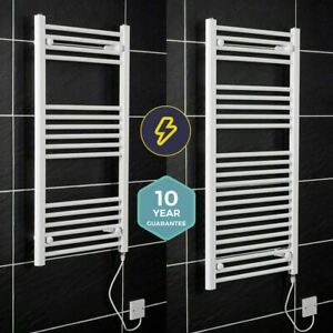  
Bathroom White Electric Ladder Heated Towel Rail Thermostatic Radiator