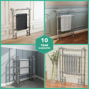  
Traditional Radiator Victorian Heated Bathroom Chrome White Grey Towel Rail