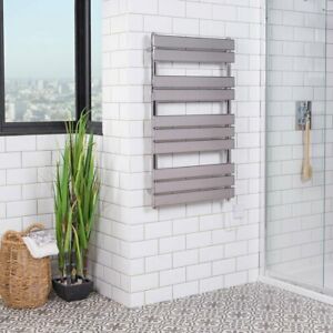  
Designer Bathroom Flat Panel Chrome Electric Heated Towel Rail Radiator Rad