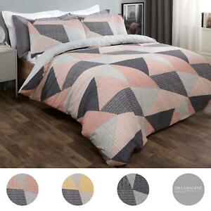  
Dreamscene Stripe Geometric Duvet Cover with Pillowcase Bedding Set Blush Ochre