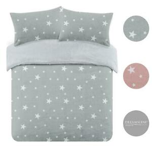  
Dreamscene Stars Teddy Fleece Duvet Cover with Pillowcase Soft Plush Bedding Set