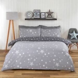  
Dreamscene Galaxy Stars Duvet Cover with Pillowcase Kids Bedding Set Silver Grey