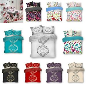  
Printed Duvet Quilt Cover & Pillow Case Bedding Set Easy Care Single Double King