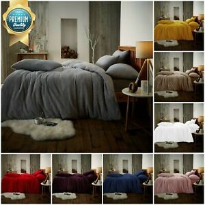  
Teddy Bear Fleece Duvet Cover Set Soft Cosy Quilt Thermal Bedding & Pillowcases