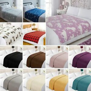  
Dreamscene Warm Soft Plain Fleece Throw Over Large Decorative Sofa Bed Blanket