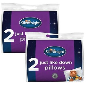  
Silentnight Just Like Down Pillows 4 Four Pack Hollowfibre Soft Medium Firm