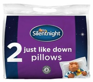  
Silentnight Just Like Down Bed Pillows 2 Two Pack Hollowfibre Soft Medium Firm