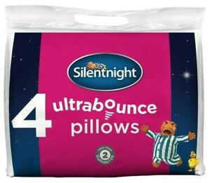  
Silentnight Ultrabounce Piped Hypoallergenic Bed Pillows Pack of 4 Four Medium