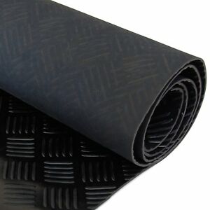  
5 Bar Checker Patterned Rubber Flooring Matting for Garage, Van or Car Roll Mat