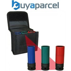  
Bosch 2608551102 3 Piece 1/2 Drive PVC Sleeved Hexagon Impact Socket Set + Case