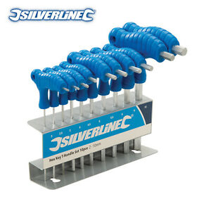  
Silverline T Handle Metric Allen Hex Wrench Key Set with Stand Alan Allan