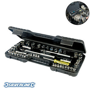  
Socket Set 52Pce Metric & Imperial AF Sockets Ratchet Reducers 3/8 + 1/2 Drive