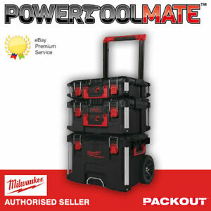  
Milwaukee 4932464244 Packout 3 Piece Toolbox and trolley System complete set