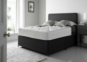  
Leather bed + Memory Foam Mattress + Matching Headboard – Black, Brown or White