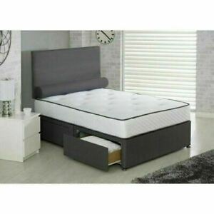  
ORTHOPAEDIC DIVAN BED SET WITH MATTRESS AND HEADBOARD 3FT 4FT6 Double 5FT King