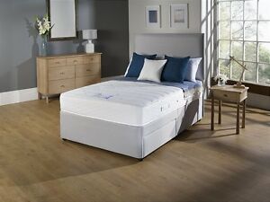 FABRIC GREY DIVAN BED SET  MEMORY MATTRESS + HEADBOARD 3FT 4FT 4FT6 Double 5FT