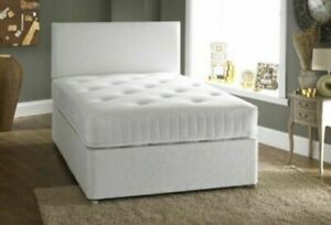  
ORTHOPEADIC LEATHER DIVAN BED, MATTRESS AND HEADBOARD – 10″ THICK MATRTRESS