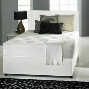  
Complete Divan Leather Bed Set + Orthopaedic Mattress + Matching Headboard