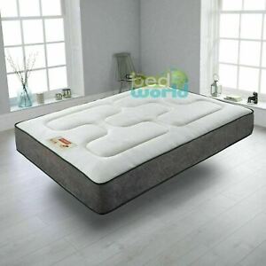  
BROWN QUILTED SPRUNG MATTRESS 3FT 4FT’6 5FT MEMORY FOAM TOPPED MATTRESS DOUBLE