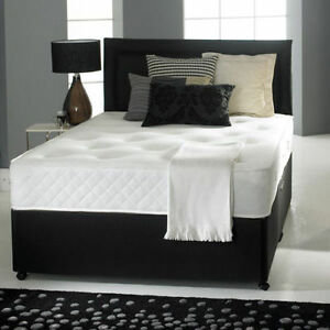  
SUEDE DIVAN BED SET + MEMORY MATTRESS + HEADBOARD 3FT SINGLE 4FT 4FT6 Double 5FT