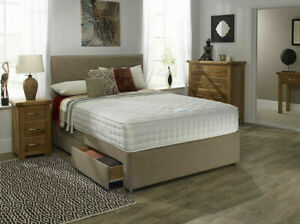 MINK MEMORY FOAM DIVAN BED SET WITH MATTRESS  HEADBOARD 3FT 4FT6 Double 5FT