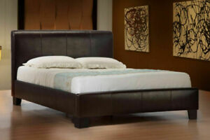  
HAVEN FAUX LEATHER BED DOUBLE KING BLACK BROWN MEMORY FOAM ORTHOPAEDIC MATTRESS