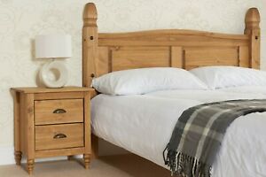  
Traditional Waxed Pine Bed With Black Stud Detailing and Size/Mattress Options