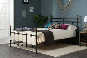  
Birlea Atlas Victorian Metal Bed Frame Black Cream with Mattress Options