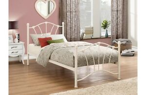  
Wonderful Elegant Metal Children’s Bed Frame 3FT in Cream or Pink