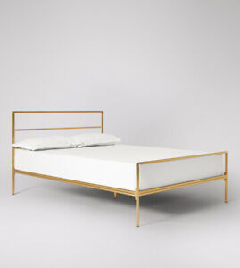  
Swoon Soleil Bedroom Stylish Gold Steel Birch King Size Bed Frame – RRP £549