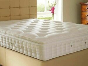 High quality pocket sprung pillow top mattress 3ft single 4ft6 double 5ft king