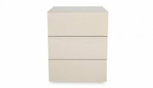  
Heal’s Space Bedroom Stylish Matt Lacquer Three Drawers Bedside Unit – RRP £489