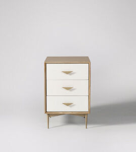  
Swoon Volterra Bedroom Modern Mango Wood 3 Drawer Bedside Table White – RRP £249
