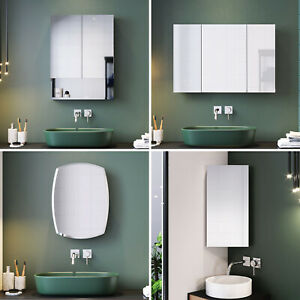  
Stainless Steel Bathroom Mirror Cabinet With Shelves Mounted Storage Cupboard