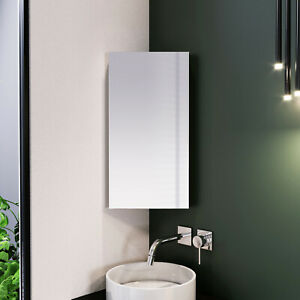  
Wall Hung Bathroom Corner Mirror Cabinet Stainless Steel Cupboard 300x600mm