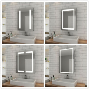  
Wall Hung Multiple Sizes Bathroom Illuminated LED Mirror Cabinet IP44