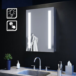  
LED Single Double Mirror Door Bathroom Cabinet Wall Mounted Storage Unit IP44