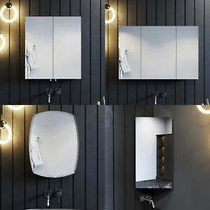  
Mordern Bathroom Mirror Cabinet Storage Cupboards Stainless Steel Wall Mounted